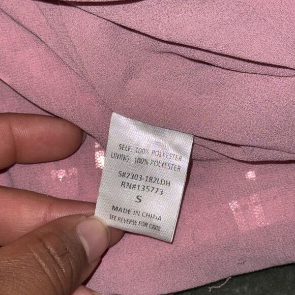 Talulah Sequin Mini Dress Women Small Pink Sleeveless Side Zip Spaghetti Strap - Picture 4 of 6